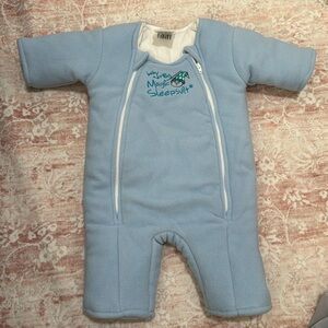 Baby Merlin magic sleepsuit blue large 6-9 months
